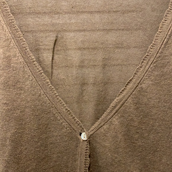 XL Tommy Bahama brown sweater. 3/4 sleeves, lace on ends and collar. Lightweight - Picture 4 of 5